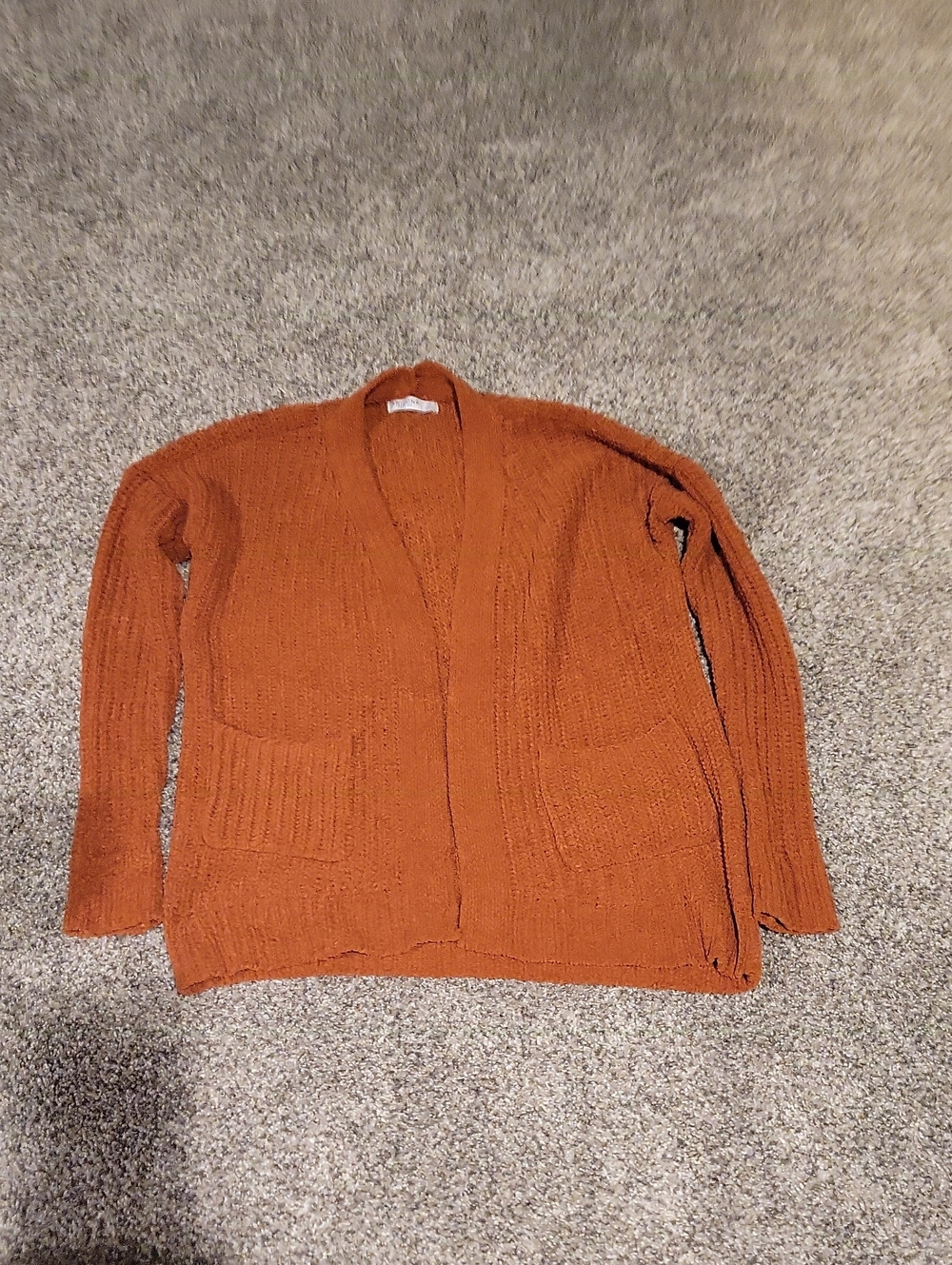 Arizona Jean Company Rust Orange Open-Front Knit Cardigan, Size XS